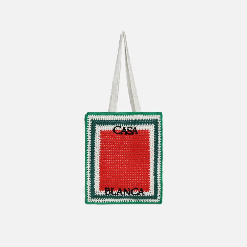 Casablanca Cotton Knit Crochet Bag - Multi sold by Kith