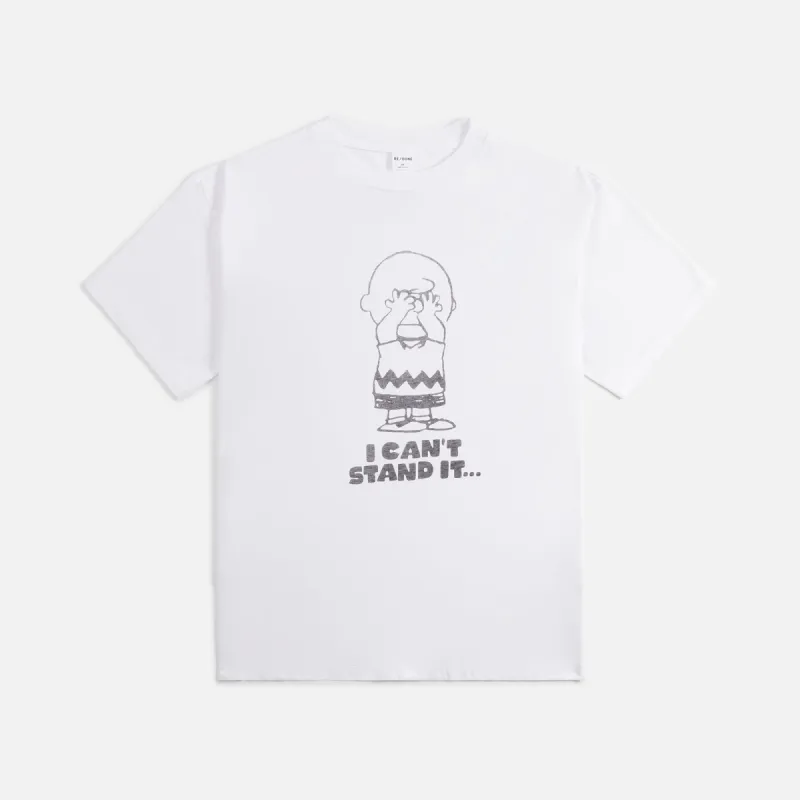 ReDone Peanuts Can't Stand Tee - Optic White sold by Kith