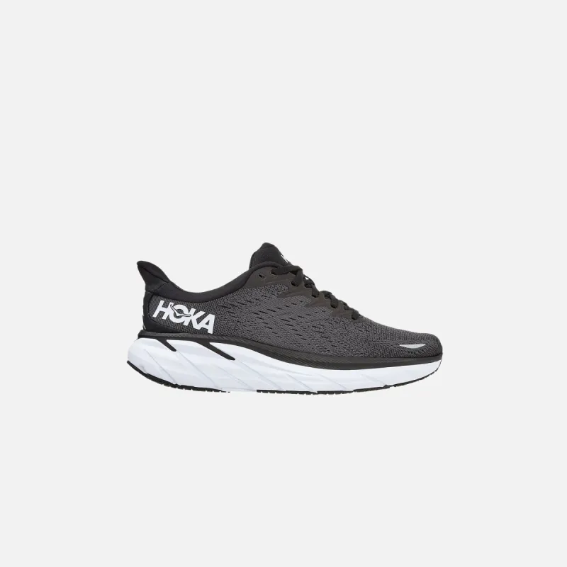 Hoka WMNS Clifton 8 - Black / White sold by Kith