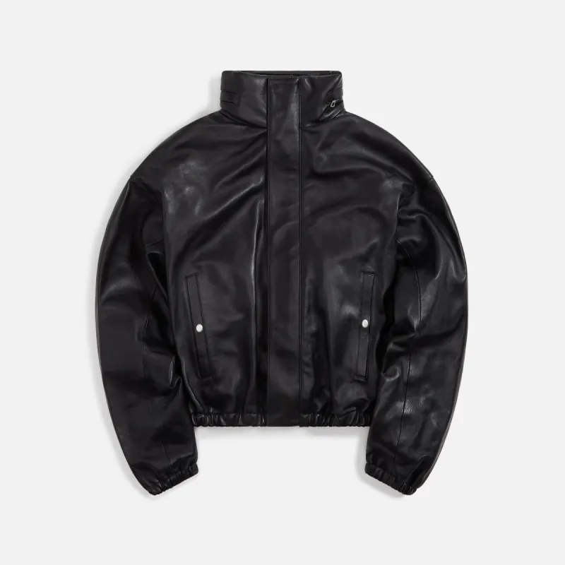 John Elliott Leather Jumper Jacket - Black sold by Kith