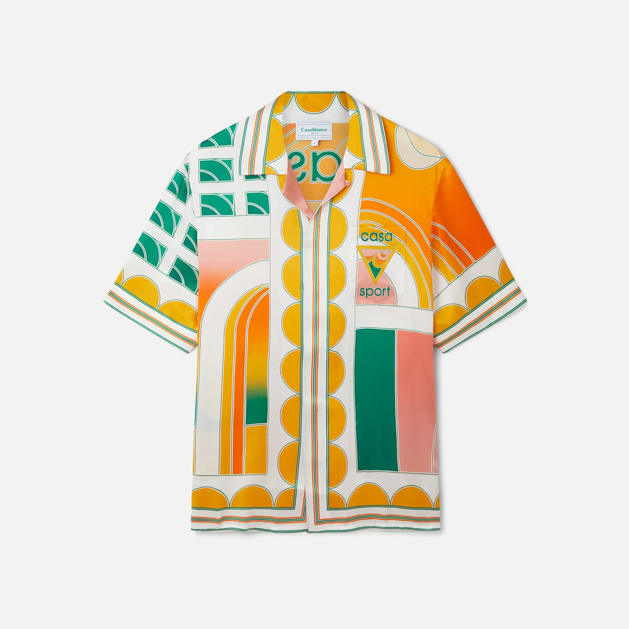 Casablanca Summer Court Unisex Cuban Collar Shirt - Multi sold by Kith