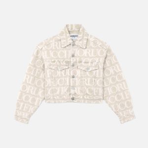 Fiorucci Monogram Cropped Taprered Denim Jacket - Ecru sold by Kith