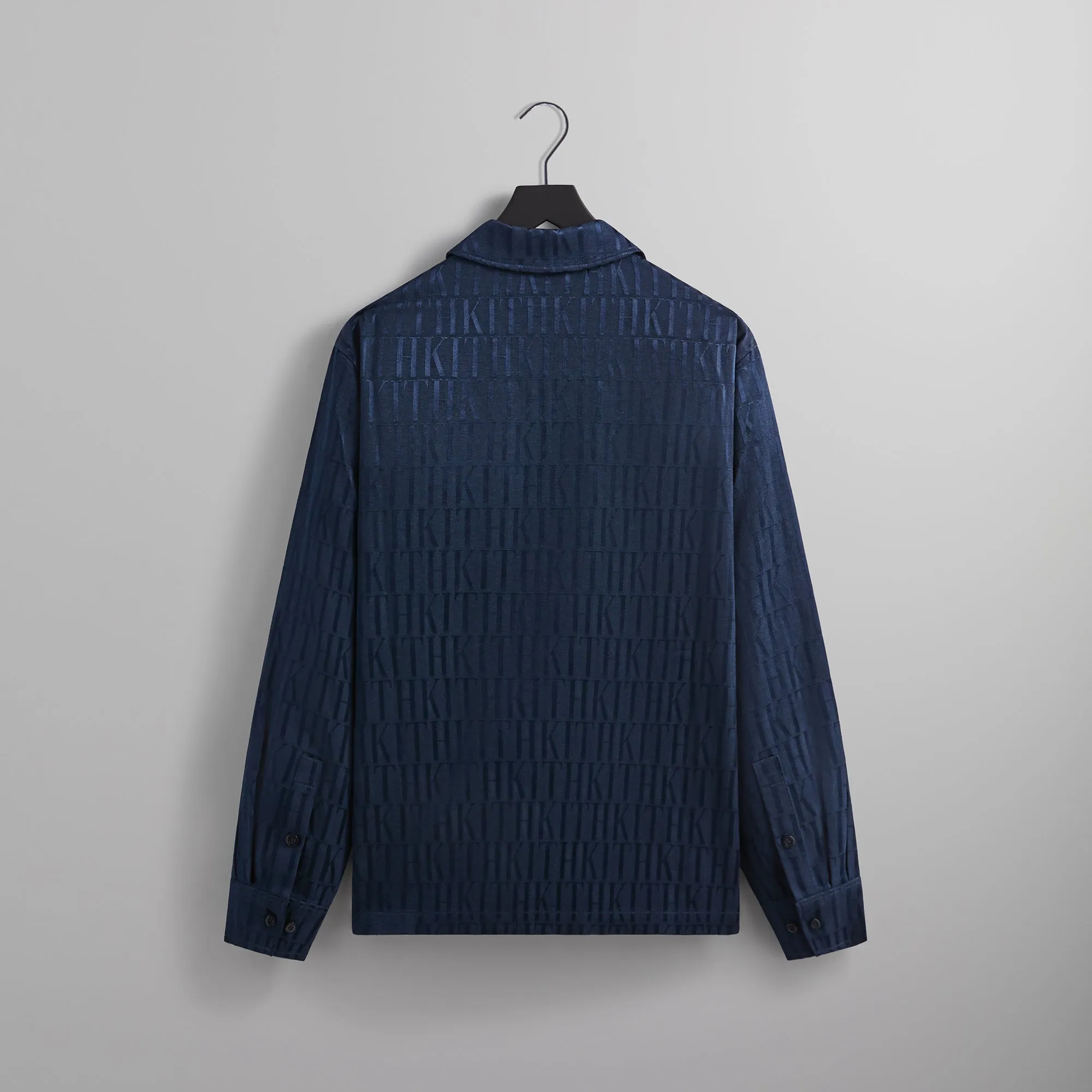 Kith Jacquard Faille Long Sleeve Boxy Collared Overshirt - Nocturnal PH sold by Kith product image thumbnail 2