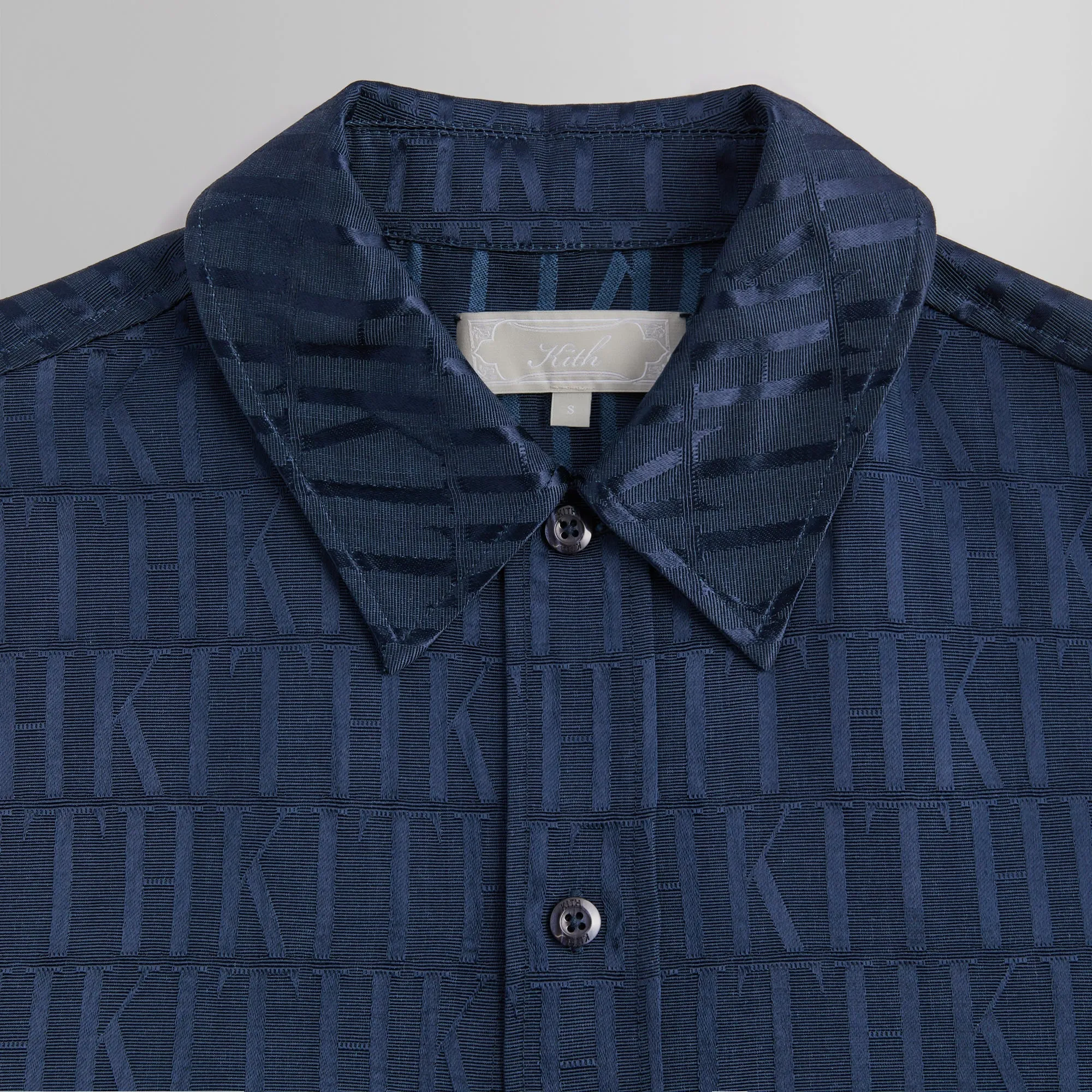 Kith Jacquard Faille Long Sleeve Boxy Collared Overshirt - Nocturnal PH sold by Kith product image thumbnail 3