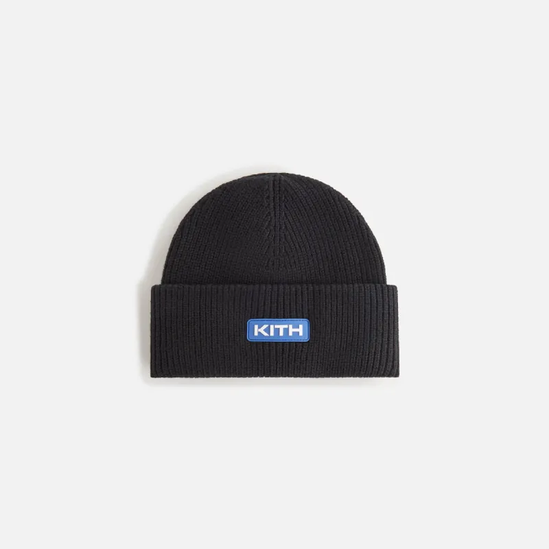 Kith Women Mia Beanie With Rubber Patch - Black sold by Kith