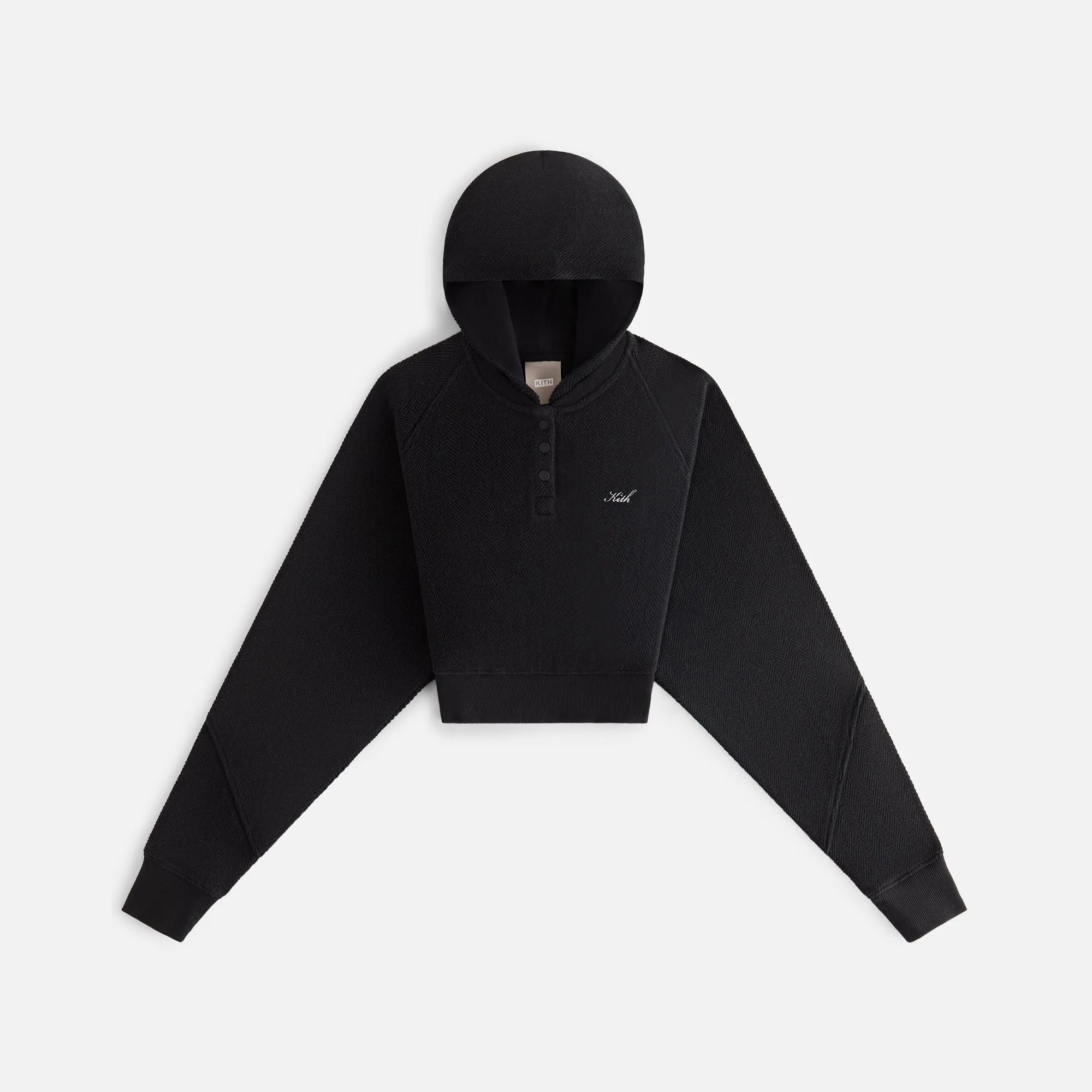 Kith Women Hillside Henley Hoodie - Black sold by Kith