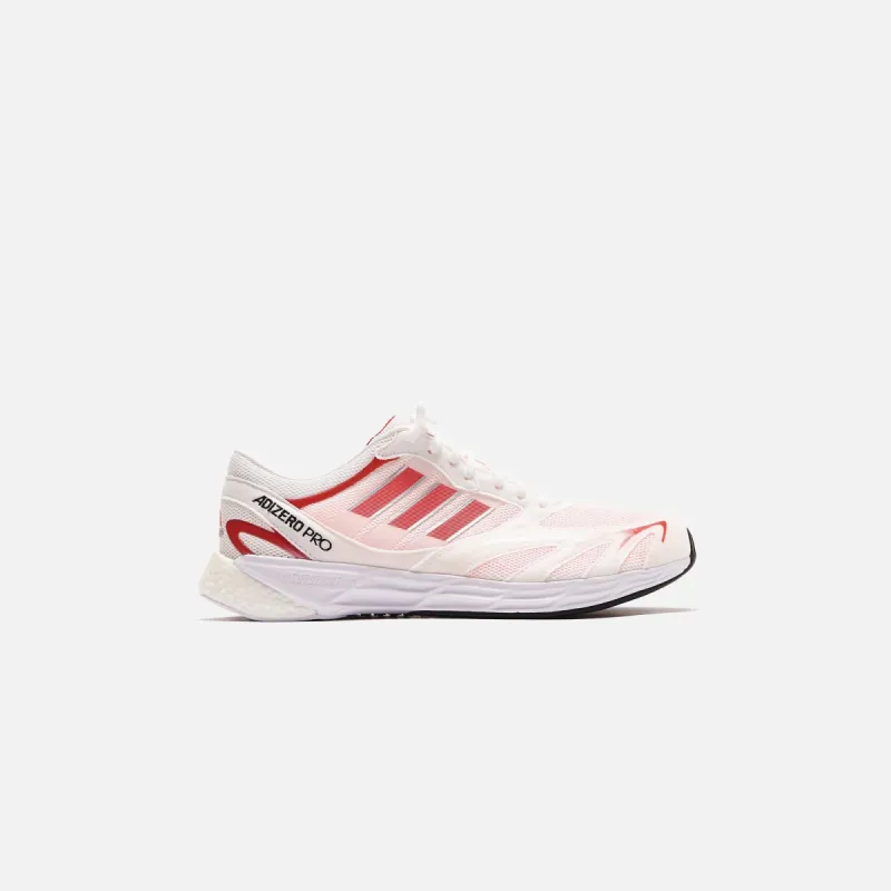 adidas Adizero Pro DNA - White / Vivid Red / Solar Red sold by Kith