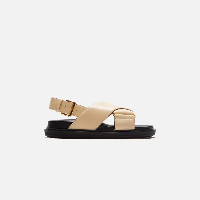 Marni FB Crisscross Sandal Smooth Calf Leather - Silk White sold by Kith