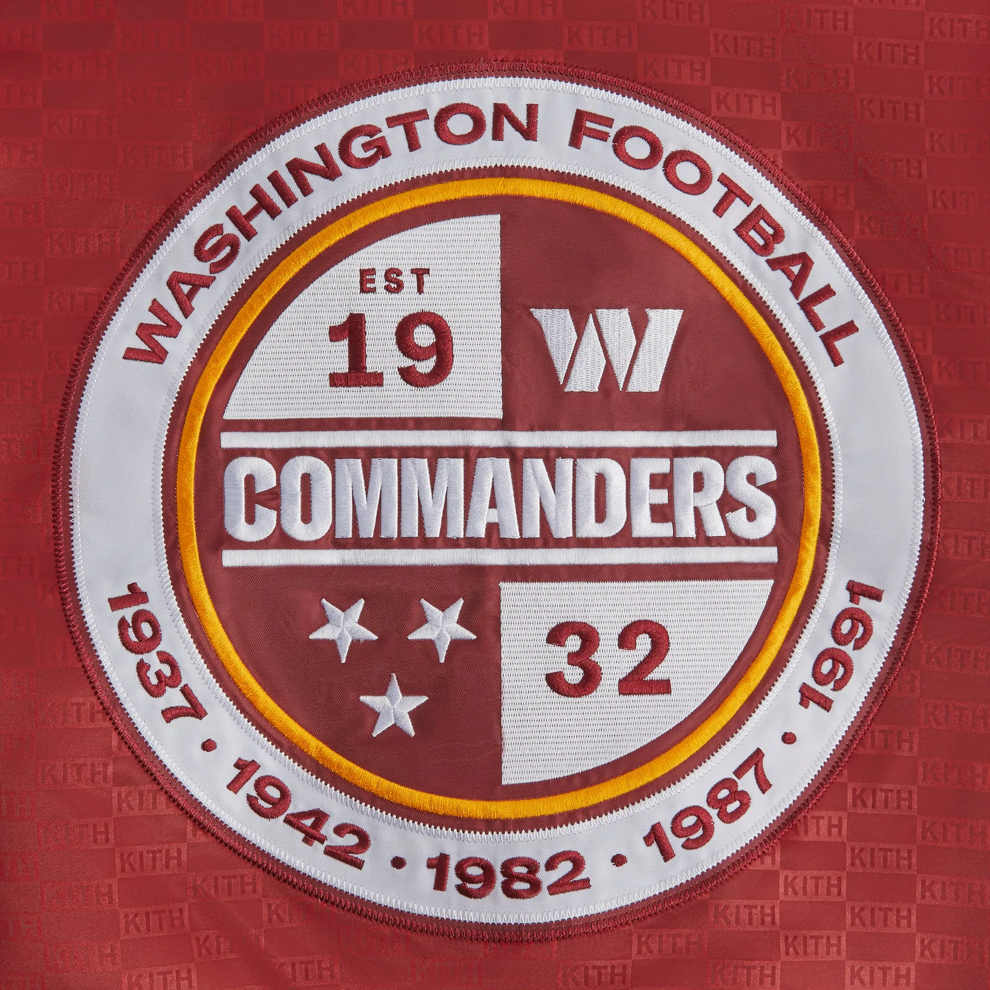 Kith for the NFL: Commanders Satin Bomber Jacket - Prompt sold by Kith product image thumbnail 4