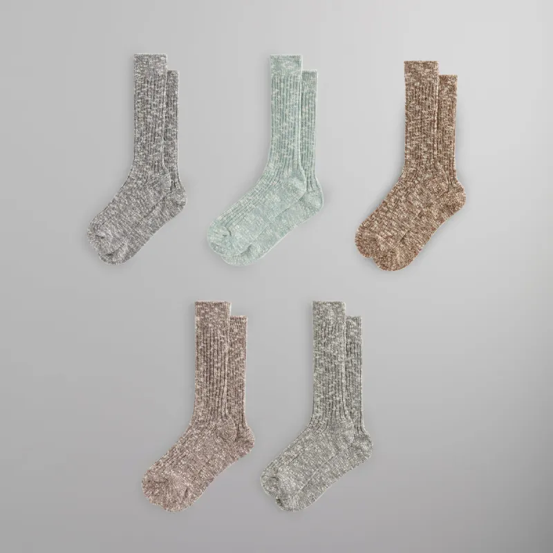 Kith 5-Pack Willet Marled Crew Socks - Multi sold by Kith