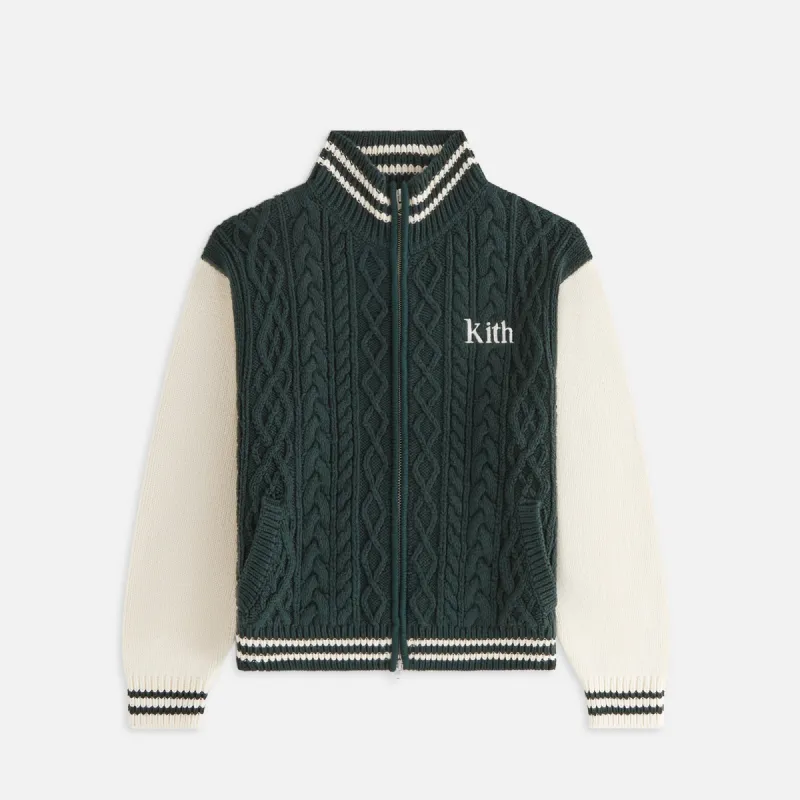 Kith Women Wyler Cable Full Zip Sweater - Stadium sold by Kith