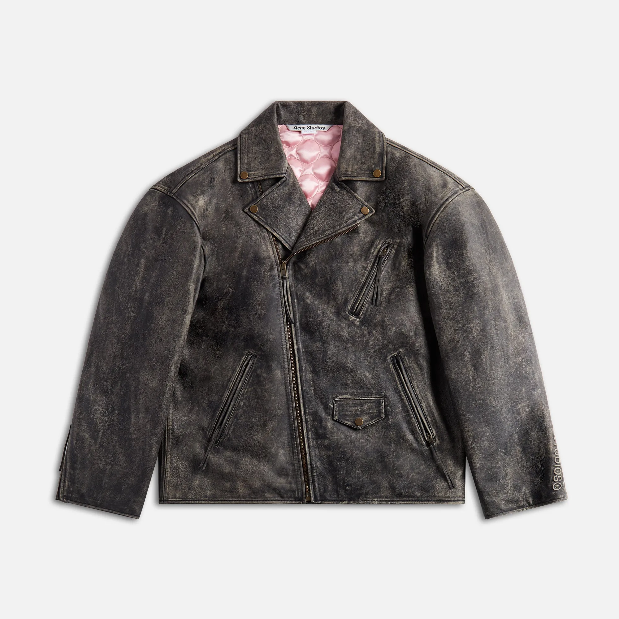 Acne Studios Biker Sanding Leather Jacket - Black sold by Kith