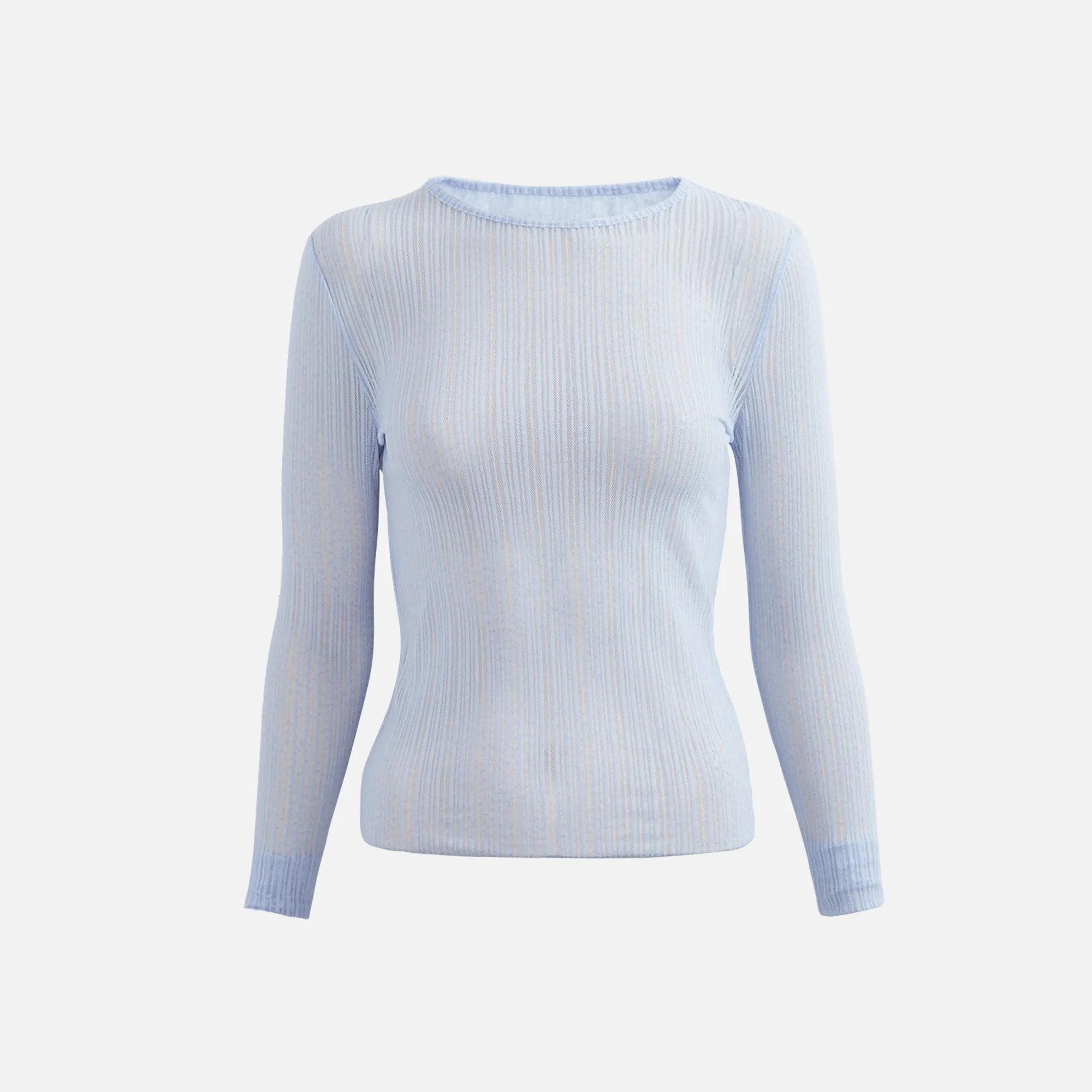 Second Skin Ribbed Crew Neck Long Sleeve - Periwinkle sold by Kith