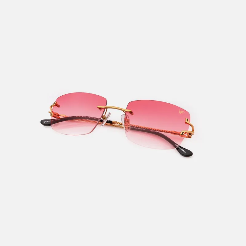 Vintage Frames Bal Harbour Drill Mount Sunglasses - Gold Red Gradient sold by Kith