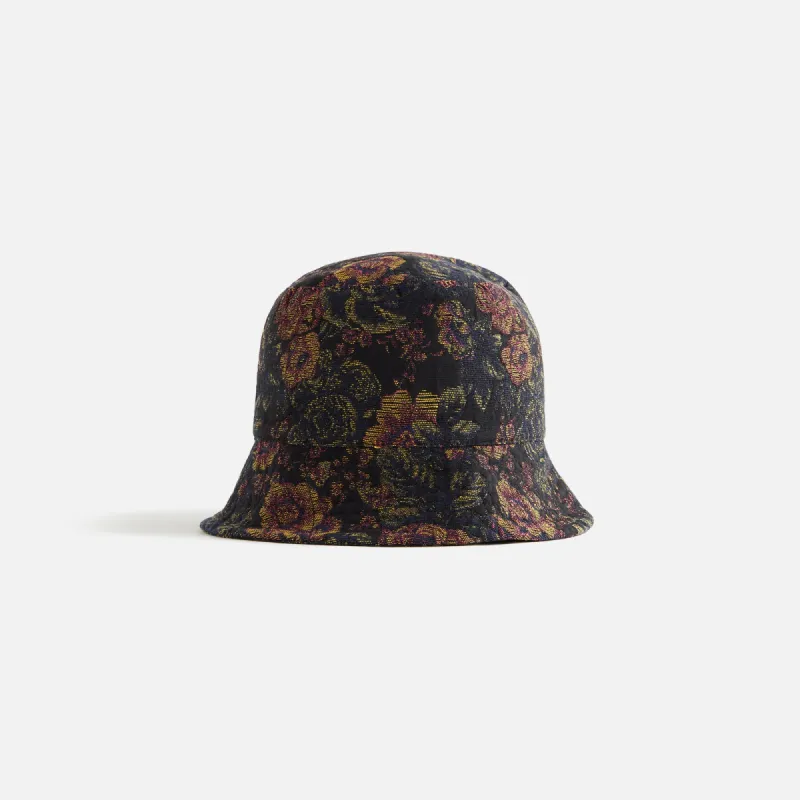 Engineered Garments CP Floral Jacquard Cap - Black / Gold made by Engineered Garments