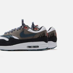Nike Air Max 1 PRM - White / State Blue / Black / Soft Grey sold by Kith