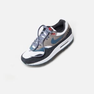 Nike Air Max 1 PRM - White / State Blue / Black / Soft Grey sold by Kith