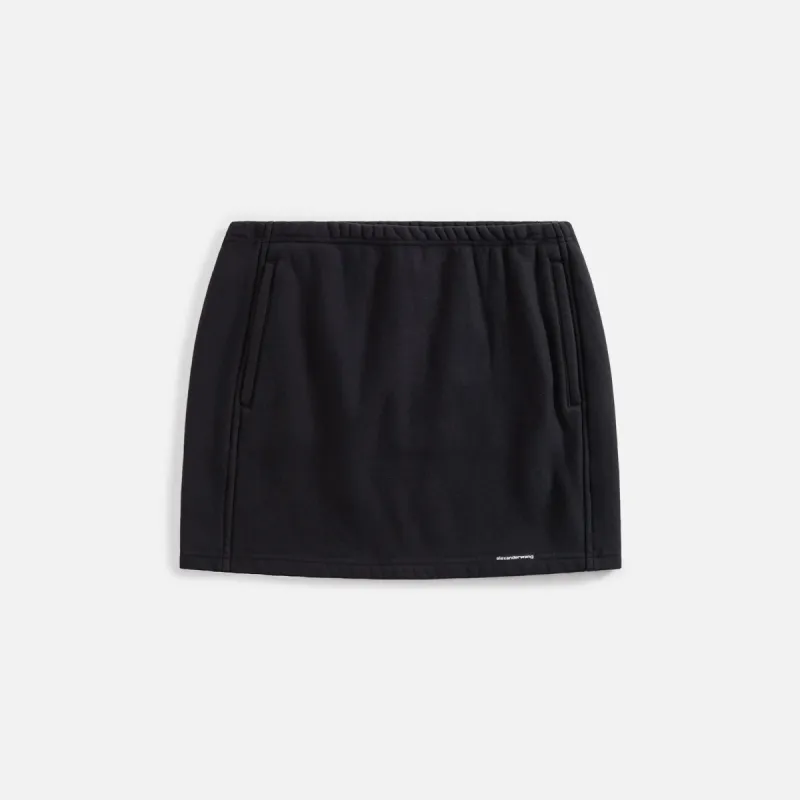 T by Alexander Wang Mini Skirt with Elasticated Waist - Black sold by Kith