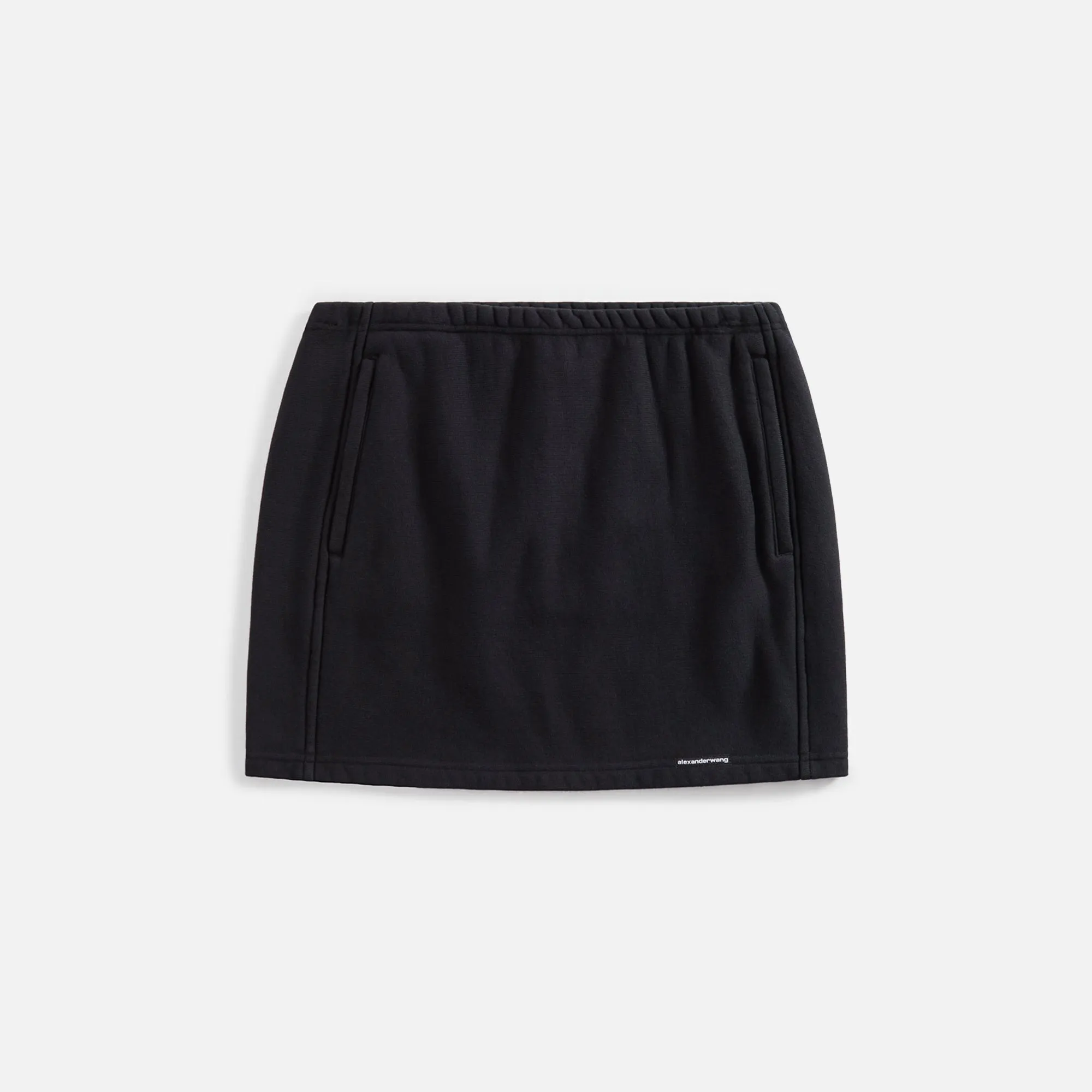 T by Alexander Wang Mini Skirt with Elasticated Waist - Black sold by Kith