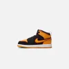Nike PS Air Jordan 1 Mid SE - Black / Vivid Orange / Cardinal Red / White sold by Kith