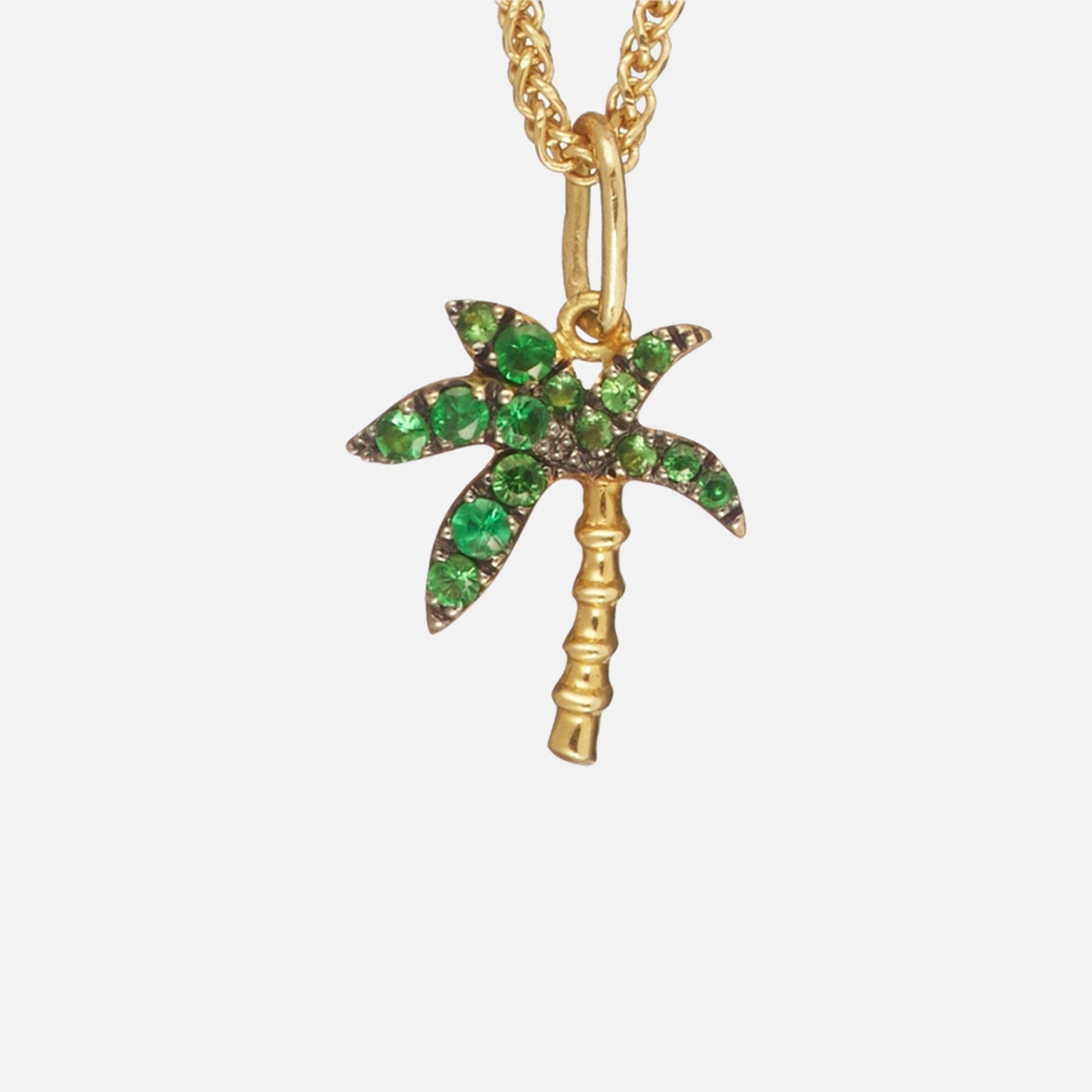 Yvonne Leon Sautoir Mini Palmier Necklace - Yellow Gold / Green sold by Kith product image thumbnail 2