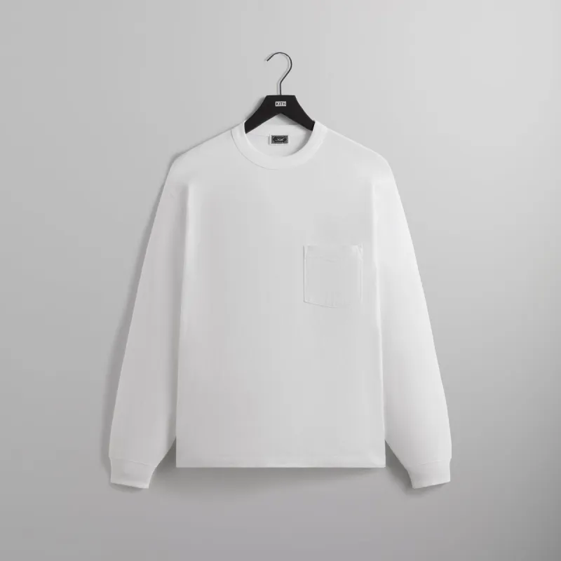 Kith Long Sleeve Leonard Pocket Tee - White sold by Kith