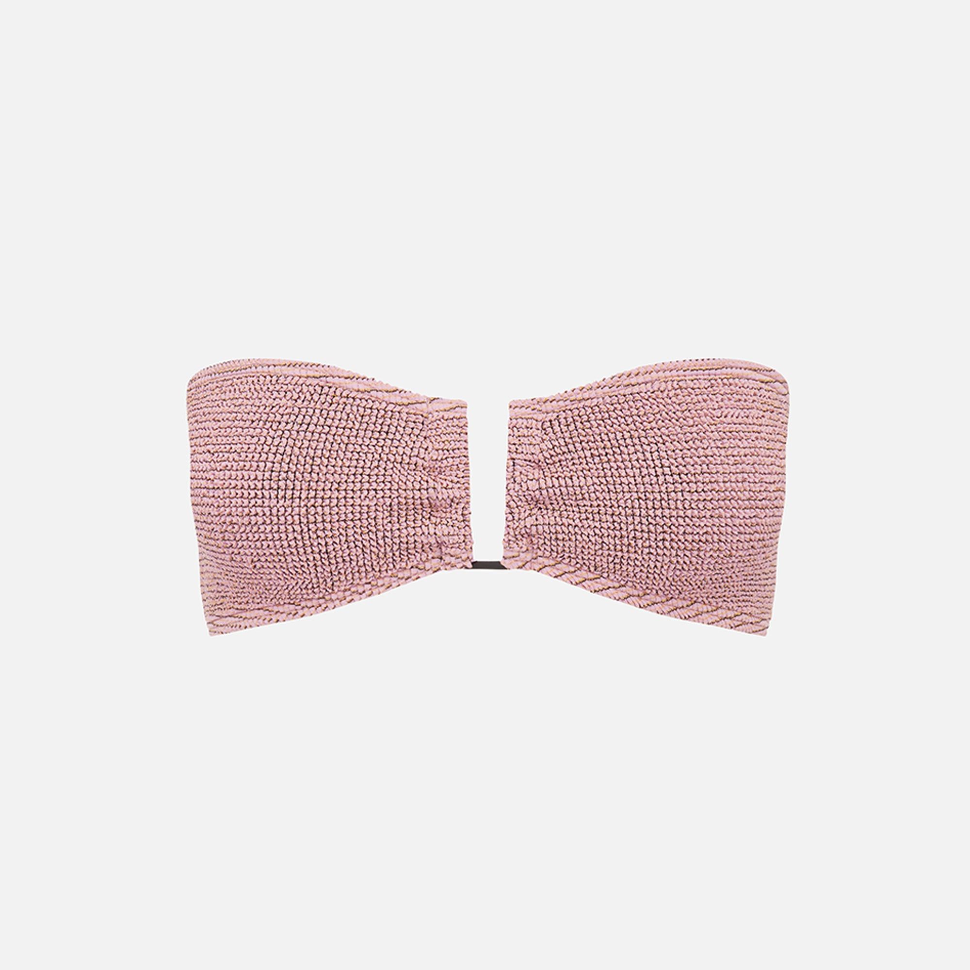 Bond Eye Blake Bandeau Bikini Top - Blush Lurex sold by Kith
