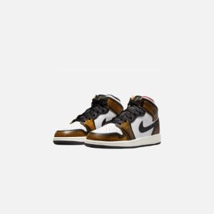 Nike Air Jordan PS 1 Mid SE - Black / Taxi / White / Sail sold by Kith