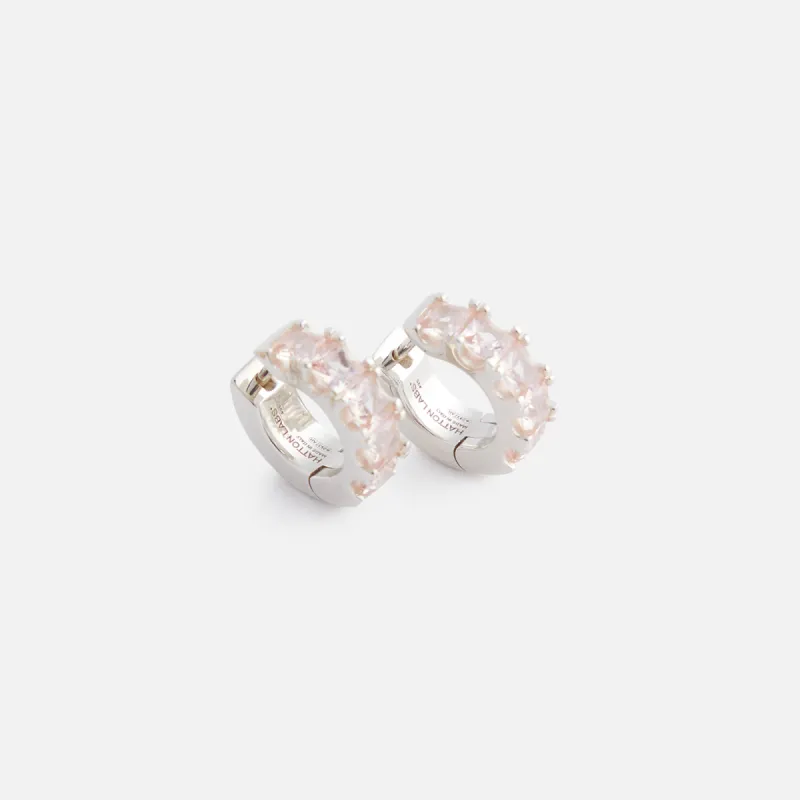 Hatton Labs Facet Hoop Earring - Silver / Morganite sold by Kith
