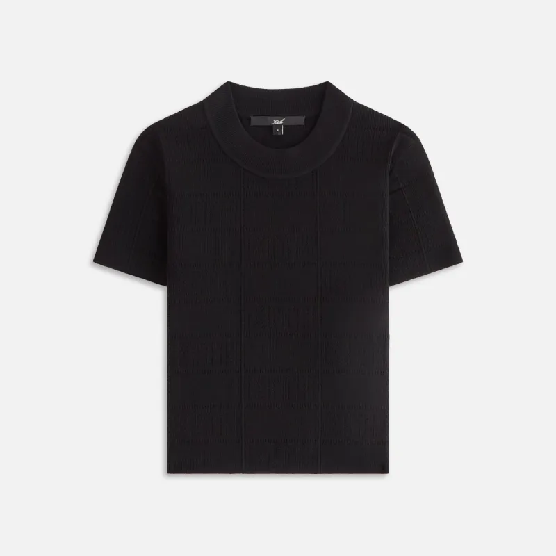Kith Women Arys Monogram Pointelle Tee - Black sold by Kith