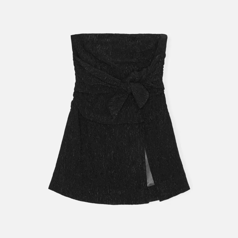 Ganni Viscose Stretch Crepe Strapless Top - Black sold by Kith