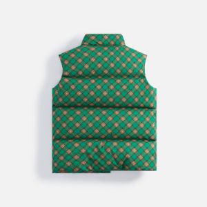 ERL Printed Quilted Puffer Vest - Green Plaid sold by Kith