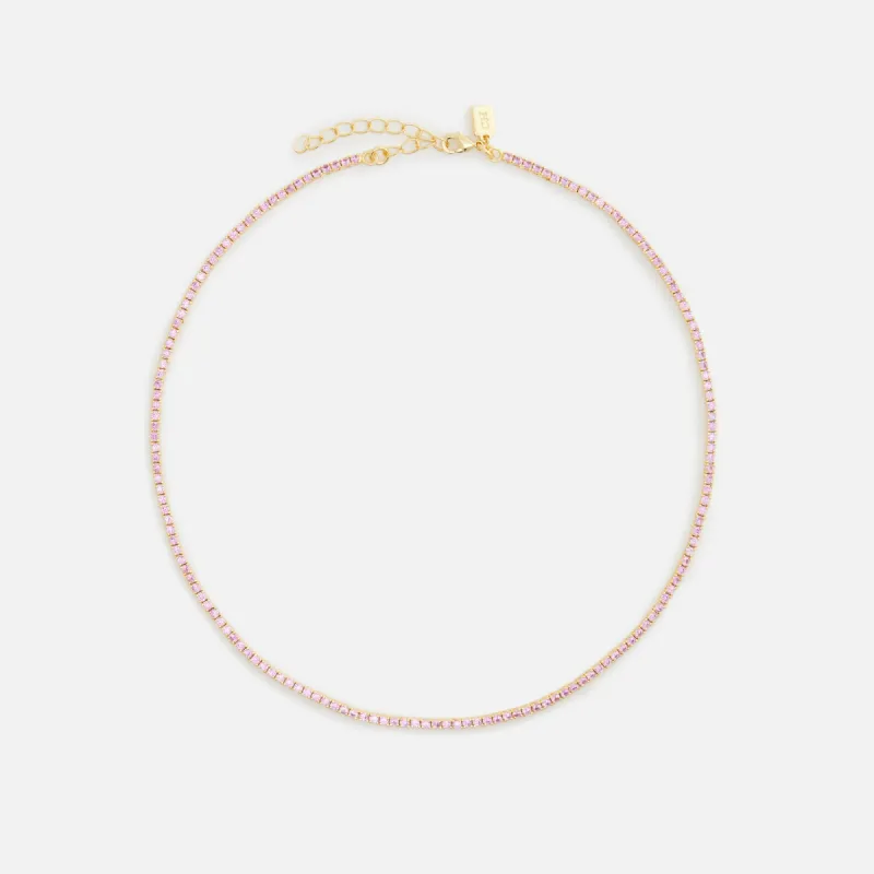 Crystal Haze Mini Serena Necklace - Pink made by Kith