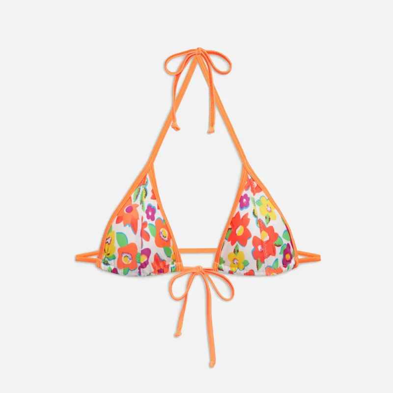 Frankies Bikinis Coastal Satin Top - French Flowers sold by Kith