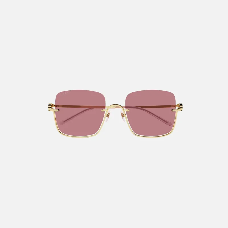 Gucci Wireless Square Frame - Endura Gold with Red Lens made by Gucci