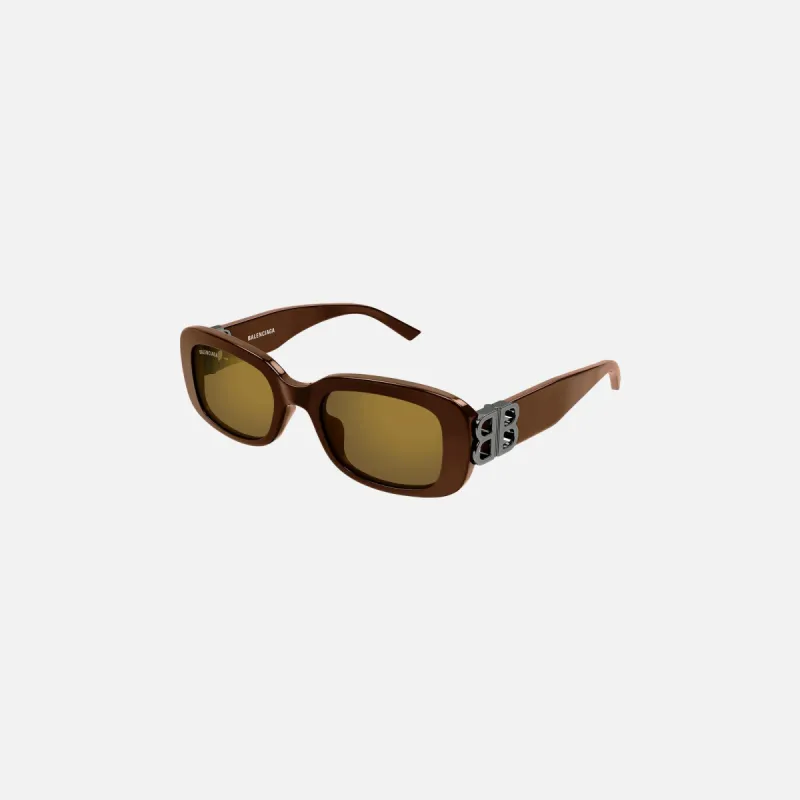 Balenciaga Acetate BB Hinge Oval Frame Sunglasses - Brown made by Balenciaga