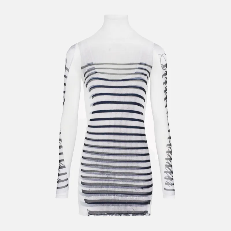 Jean Paul Gaultier Spandex and Mesh Short Dress - White sold by Kith