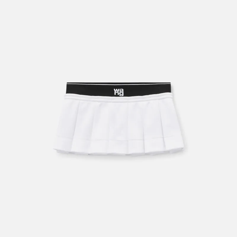 T by Alexander Wang Cheerleader Pleated Skort - White sold by Kith