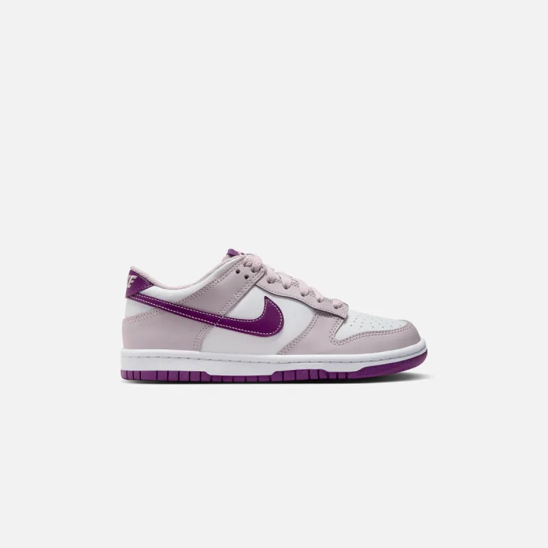 Nike GS Dunk Low - White / Platinum Violet / Viotech sold by Kith