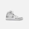 Jordan WMNS Air Jordan 1 Mid SE - White / Metallic Silver sold by Kith