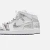Jordan WMNS Air Jordan 1 Mid SE - White / Metallic Silver sold by Kith