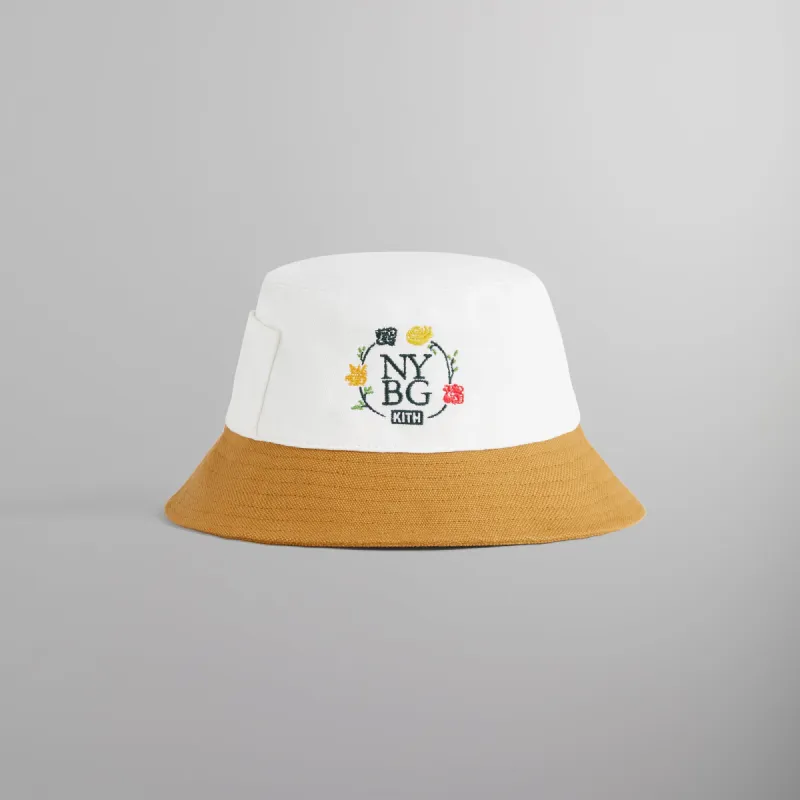 Kith for New York Botanical Garden Two Tone Canvas Dawson Bucket Hat - Sandrift sold by Kith