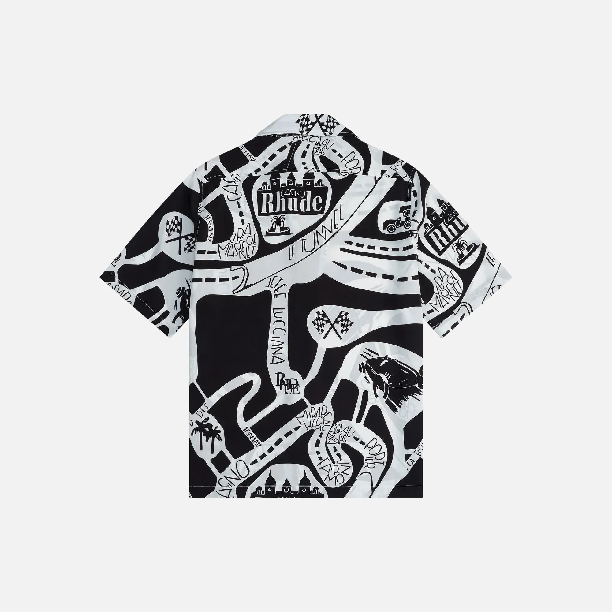 Rhude Strada Silk Shirt - Black / White sold by Kith product image thumbnail 2