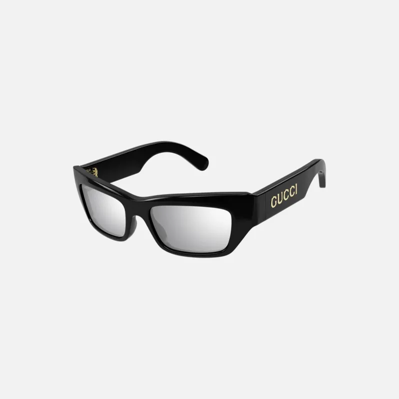 Gucci Rectangle Frame - Black / Silver Lens sold by Kith