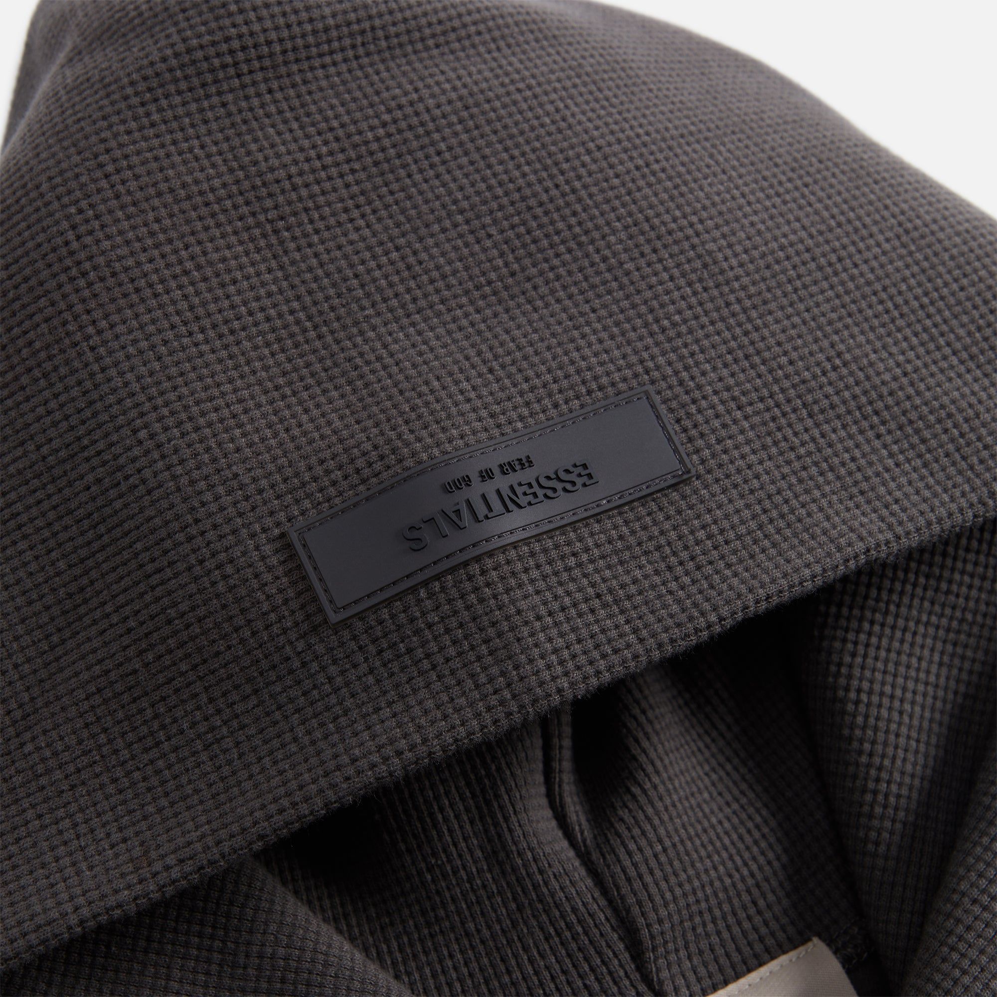 Essentials Heavy Waffle Raglan Hoodie - Off-Black sold by Kith product image thumbnail 3