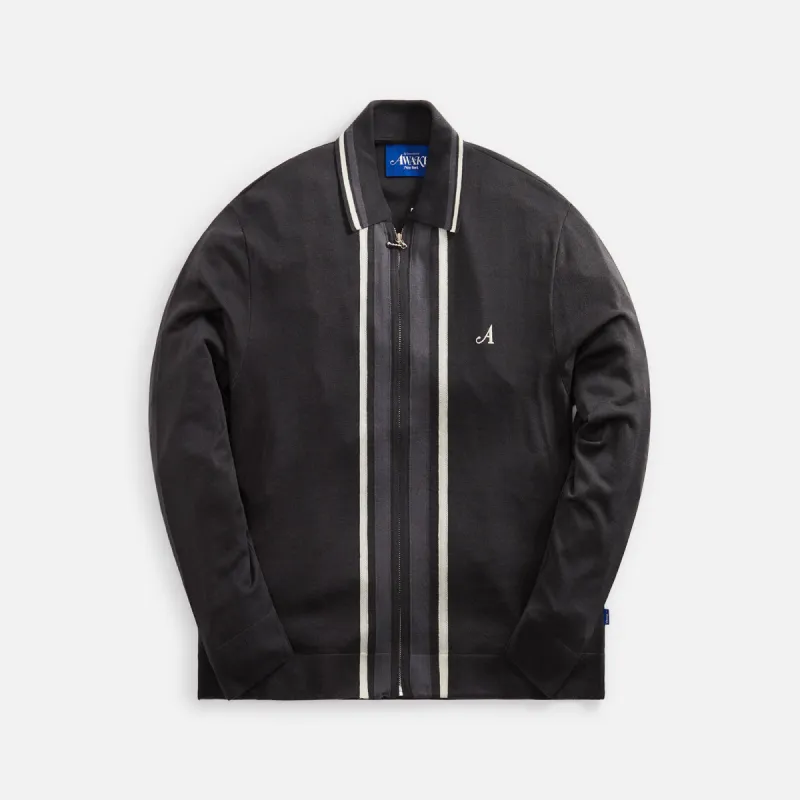Awake NY Full Zip Sweater - Washed Black sold by Kith
