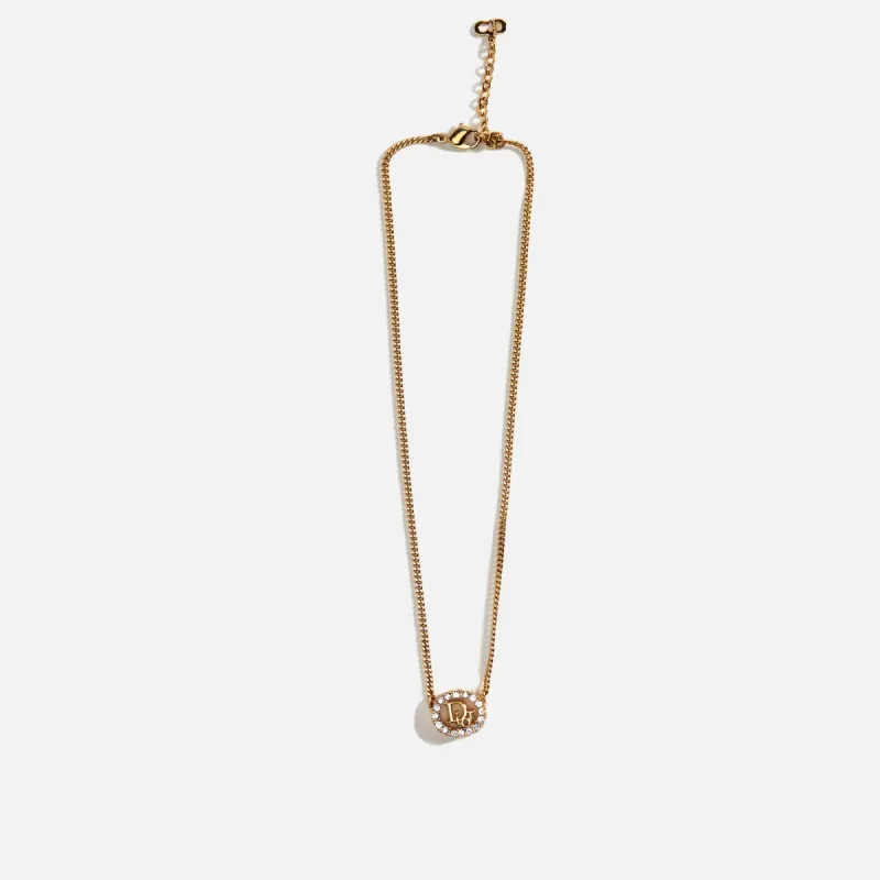 WGACA Dior Crystal CD Necklace - Gold sold by Kith