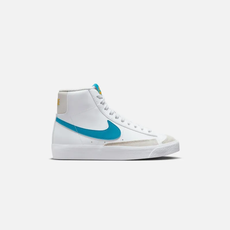 Nike Grade School Blazer Mid `77 - White / Laser Blue / Yellow Ochre-Light sold by Kith