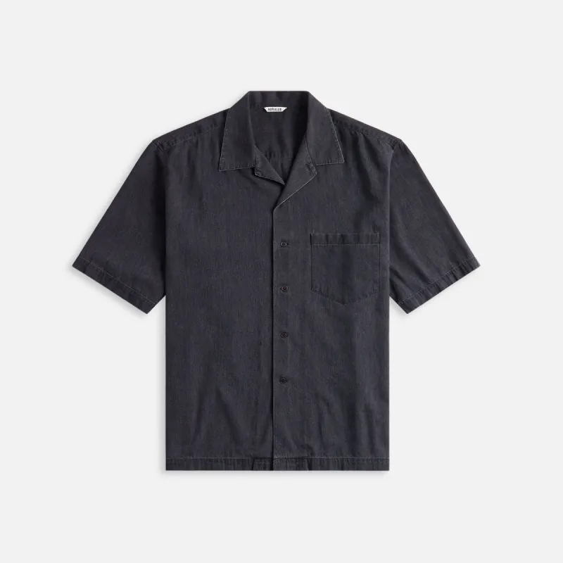 Auralee Selvedge Super Light Denim Shirt - Washed Black sold by Kith