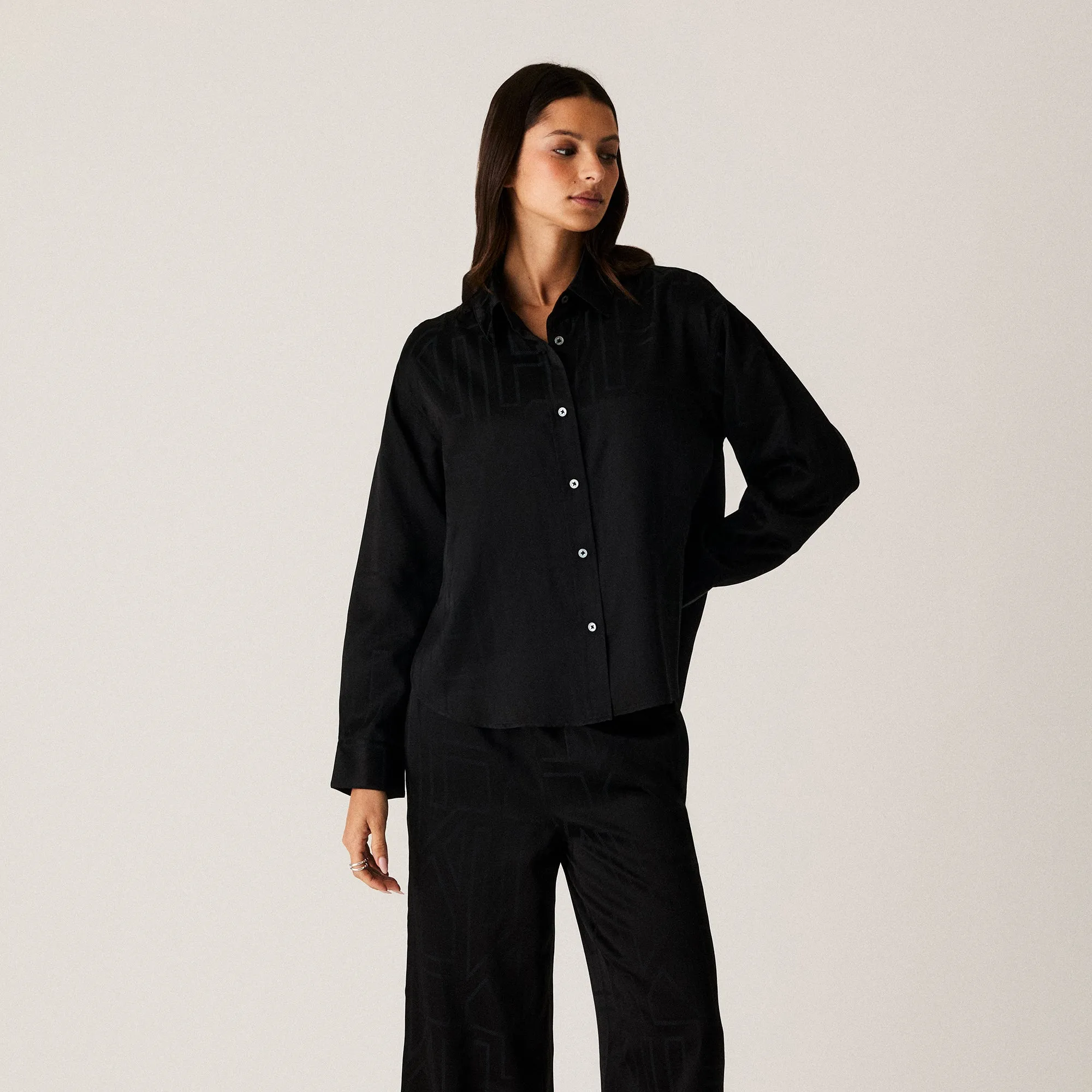 Kith Women Roanne Monogram Shirt - Black sold by Kith product image thumbnail 2